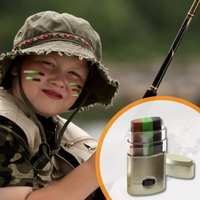 Camo Face Paint Stick - Green, Brown & Black