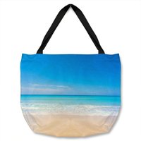 Nature landscape sea in sunny day Designer Tote bag - Blue