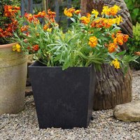 Garden Planter Sonata,Slate or Steel Grey, 33cm Recycled Rubber Indoor Outdoor - Slate / 0.06cm3