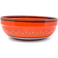 Fiesta Hand Painted Ceramic Salad Bowls - Orange