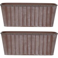 Rust Effect Trough Durable Flower Pot Lightweight Planter - Rust / 2