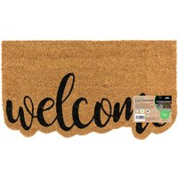 Eco-Friendly Latex Backed Natural Coir Entrance Doormat - Large - Brown / Shaped Welcome