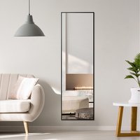 Rectangular Metal Frame Full Length Mirrors - Black