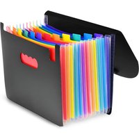 A4 Expanding File Folder Document Storage 12 Pocket - Black