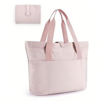 Women Handbag Foldable Zipper Shoulder Bag Hand Bag - Pink