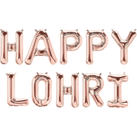 Happy Lohri Foil Balloons RG - Pink