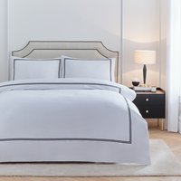 Elara Embroidered Duvet Cover Set - Black / Double