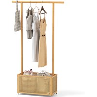 Coat Hanger Stand with Wheel - Natural