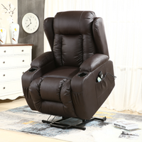 Caesar Electric Rise Recliner Winged Leather Armchair - Brown