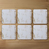 Golden Marble Designer Coaster - Yellow