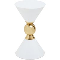 Jaipur White And Gold Finish Side Table - White