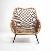 Manado Black Iron Frame Chair - Brown