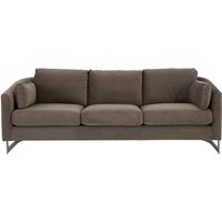 Freda Dark Grey Cotton Velvet 3 Seat Sofa - Grey