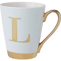 Mimo Green Frosted Deco L Letter Monogram Mug. - Green