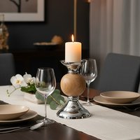 Hampstead Small Pillar Candle Holder - Silver