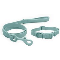 HugglePets Skye & Murphy All Weather Snappy Dog Collar & Lead Set - Blush, Medium - Ocean / Medium