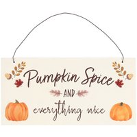Small Pumpkin Spice Hanging Sign - Multicolour