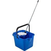 Blue 12L Mop and Bucket Set For Cleaning Hard Floors - Blue
