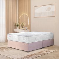 Plush Velvet Divan Bed with Memory Foam Pocket Spring Mattress - Pink / Small Double / 0