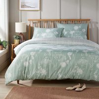 Meadow Grey Printed Duvet Set - Sage Green / King