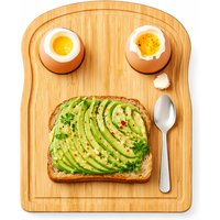 Wooden Breakfast Board with Egg Holders Serving Board