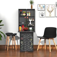 HOMCOM Wall Mounted Drop-Leaf Table - White