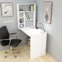 Sedir Computer Desk with Shelves - White