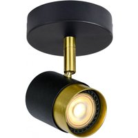 CGC ORIO Black and Brushed Gold Single GU10 Adjustable Ceiling Spot Light - black