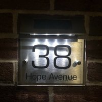 Personalised House Sign and Solar Light - Silver