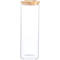 Glass Storage Jar with Wooden Lid - Clear / 2l / 1