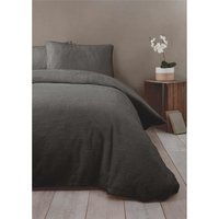 Sherpa Fleece Duvet Cover Bedding Sets - Grey / King