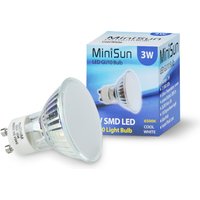 3 Pack GU10 Glass LED 3W 6500K Light Bulbs - White