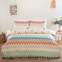 Bali Microfibre Polyester Chevron Complete Set With Pillowcase - Multicolor / Double