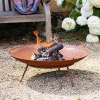 Pre-Rusted Corten Steel Fire Pit - Rust / 61cm