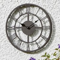 Roman Numerals Garden Wall Clock - Black