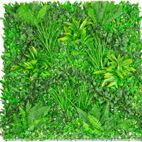 Artificial Mixed Plants Green Hedge Panel 1m x 1m - Green / 1