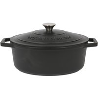 Oval Cast Iron Casserole Dish - 4.68L - Matt Black