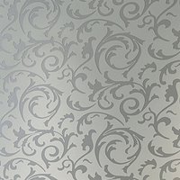HomeScape Non-Woven Fabric Floral Wallpaper Roll - Silver Grey