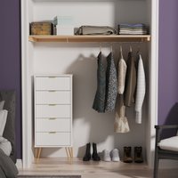 Linear Ready Assembled 5 Drawer Tallboy - White Matt