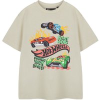Hot Wheels Beast Mode Boys Short Sleeved T-Shirt - Oatmeal / 11-12 Years