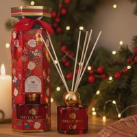 Christmas Reed Diffuser Festive Spice Apple Cinnamon Fragrance 100ml - Red
