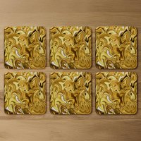 Golden Liquid Designer Coaster - Yellow