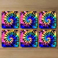 Tie Dye Pattern Coaster - Blue