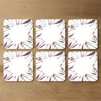 Watercolor Boho Chic With Feathers And Arrows Coaster - Red