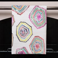 Hand Painted Multicolor Watercolor Kitchen Towel - Pink