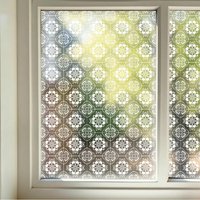 Aichach Decorative Patterned Frosted Window Film For Privacy - White / 120cm x 75cm