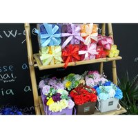 Set of Blue Wedding Soap Flowers Romantic Bath Gift Favors - Blue
