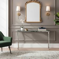 Piermount Clear Glass Console Table - Silver