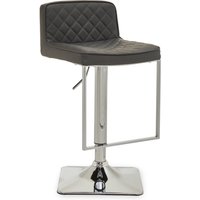 Baina Dark Grey And Chrome Square Base Bar Stool - Grey