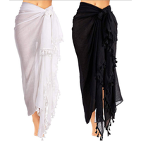 2-pack Tassel Half Wrapped Skirt - black